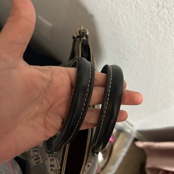 Dooney & Bourke Black and Cream Shoulder Bag with Monogram - Picture 5 of 5